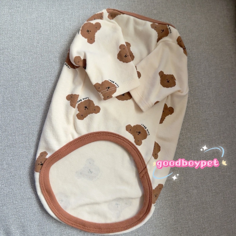 ♡【G32 預購 】滿版小熊love bear多色兩腳寵物衣服-細節圖9