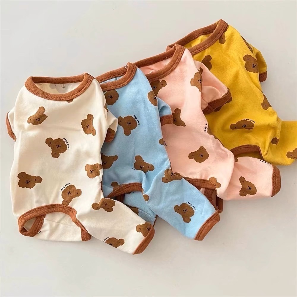 ♡【G33 預購 】滿版小熊love bear多色四腳寵物衣服-細節圖2