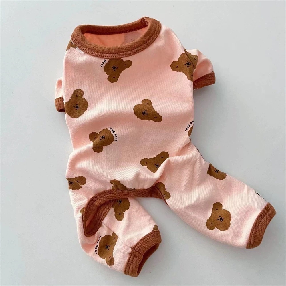 ♡【G33 預購 】滿版小熊love bear多色四腳寵物衣服-細節圖3