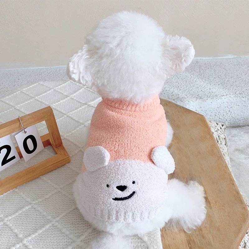 ♡【G34 預購 】軟糯毛毛小熊pp耳朵保暖寵物背心-細節圖2