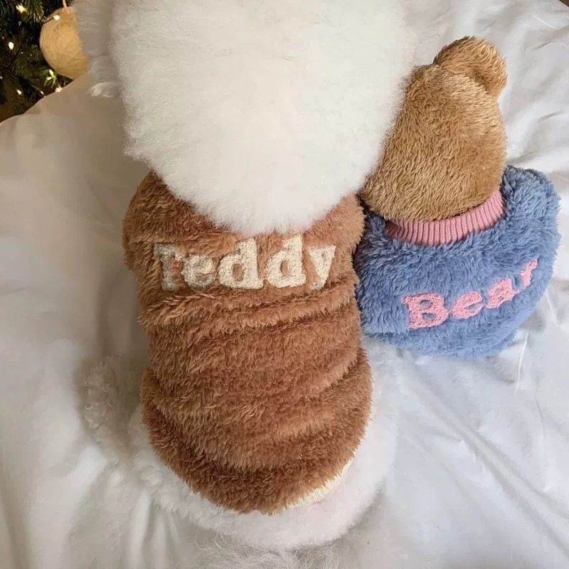 ♡【G36 預購 】 Teddy Bear字母毛絨寵物衣服-細節圖2
