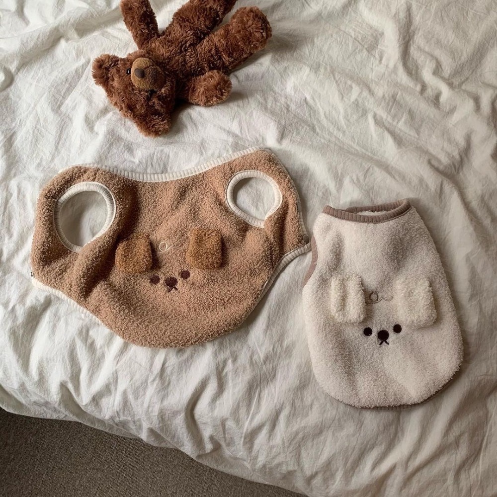 ♡【G46 預購 】 可愛Q毛立體小狗毛絨背心寵物背心-細節圖3