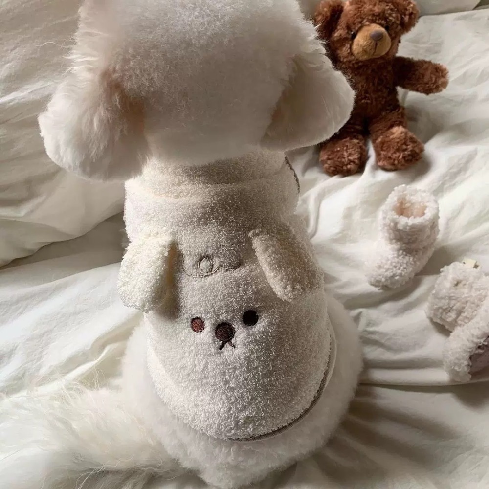 ♡【G46 預購 】 可愛Q毛立體小狗毛絨背心寵物背心-細節圖4