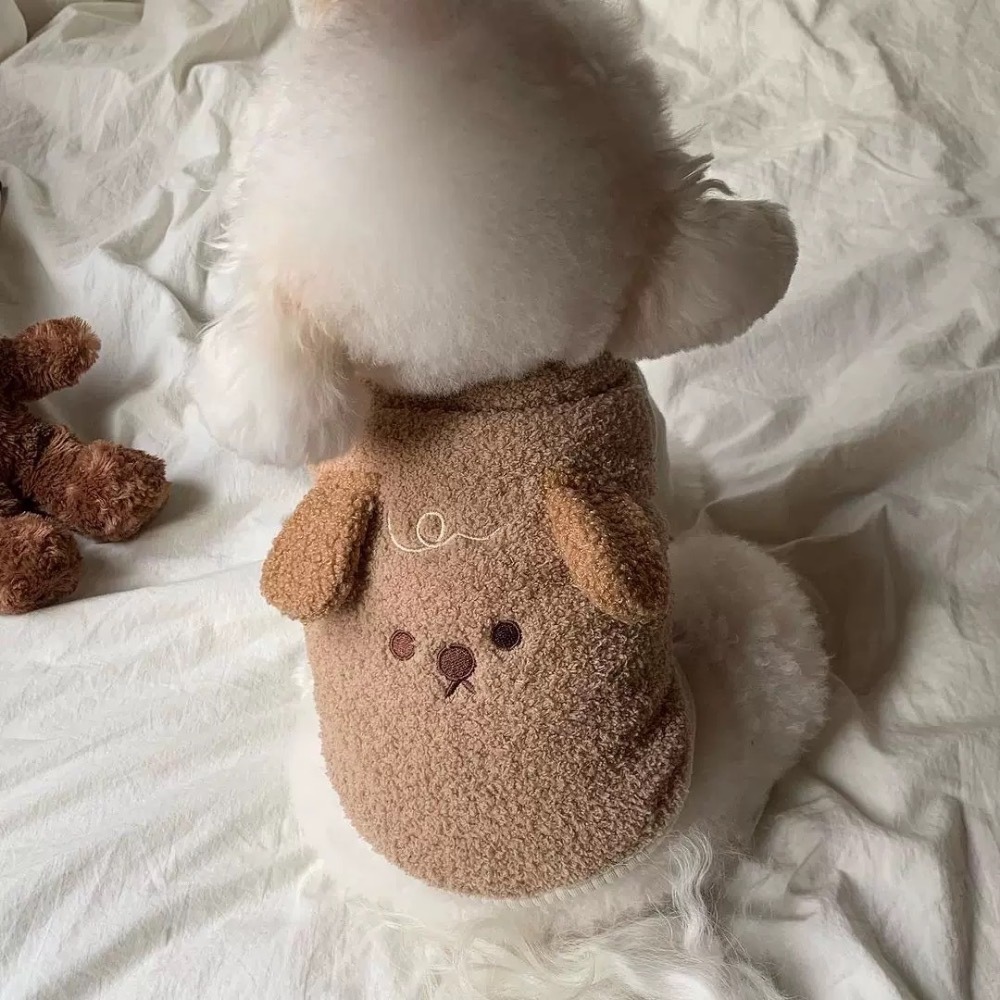 ♡【G46 預購 】 可愛Q毛立體小狗毛絨背心寵物背心-細節圖5