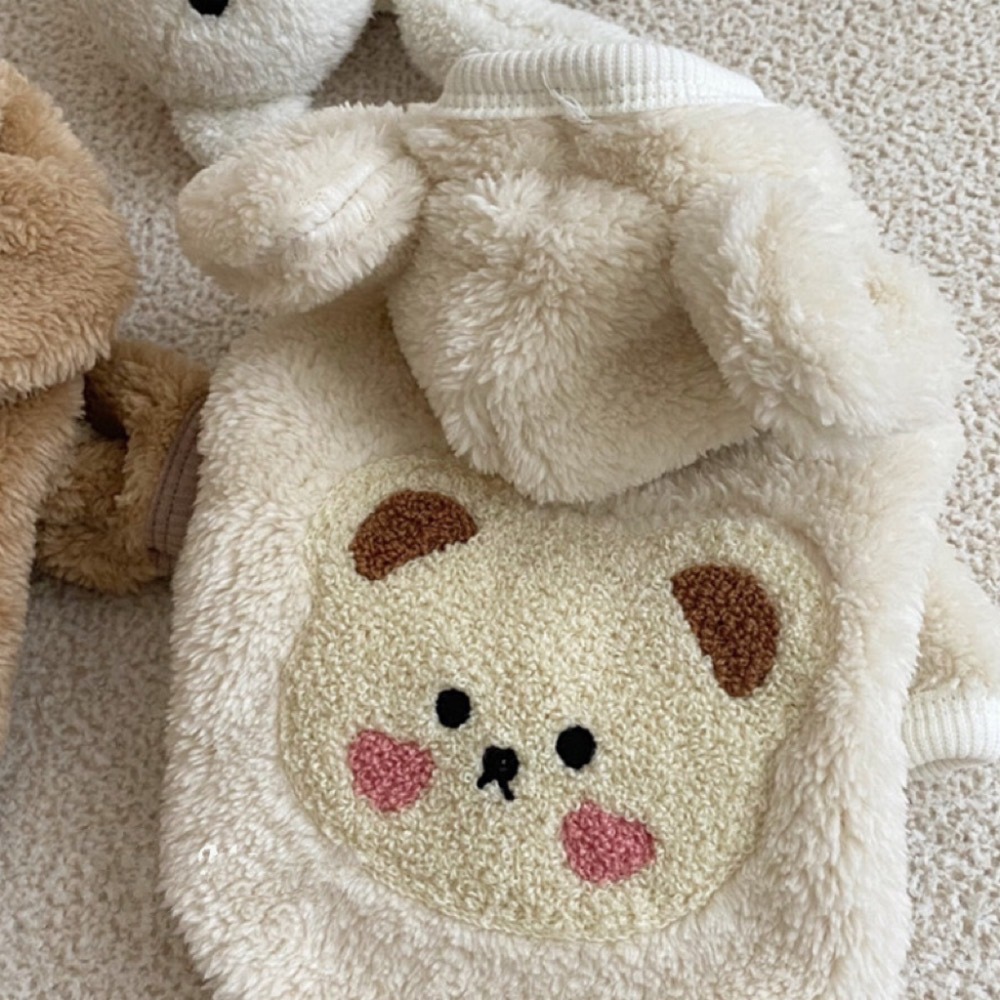 ♡【G53 預購 】立體愛心臉頰小熊耳朵連帽寵物衣服-細節圖3