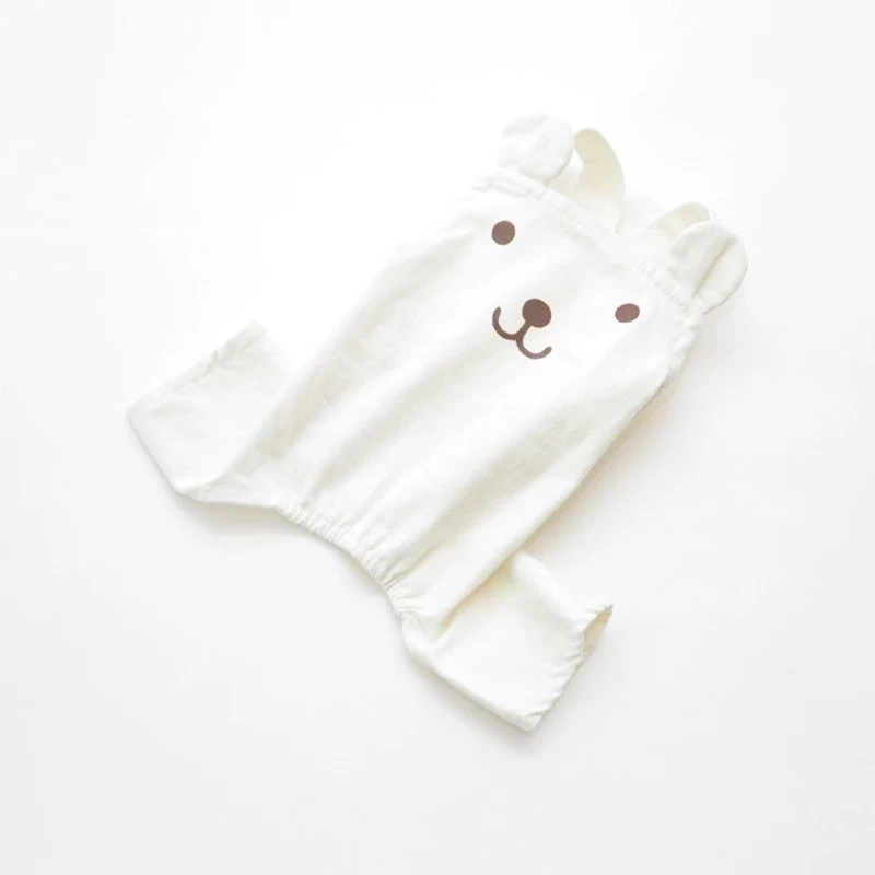 ♡【H07預購 】牛仔/純白小熊耳朵四腳背帶褲-細節圖5