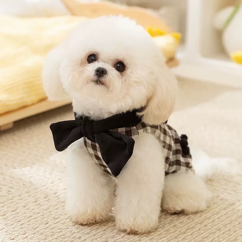 ♡【 H11 預購 】咖色格子底立體小花翻領鋪棉背心-細節圖4