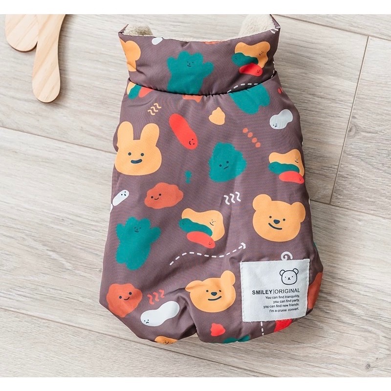 ♡【H24 預購】兔兔小熊塗鴉印花鋪棉背心-細節圖5