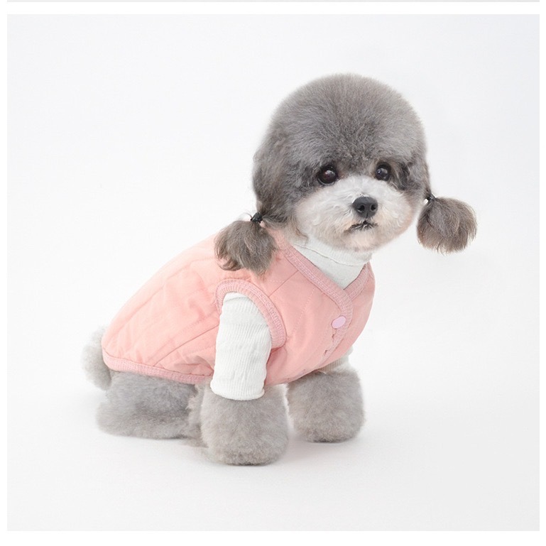 ♡【H08 預購 】  多純色雙面穿格紋保暖棉料背心-細節圖2