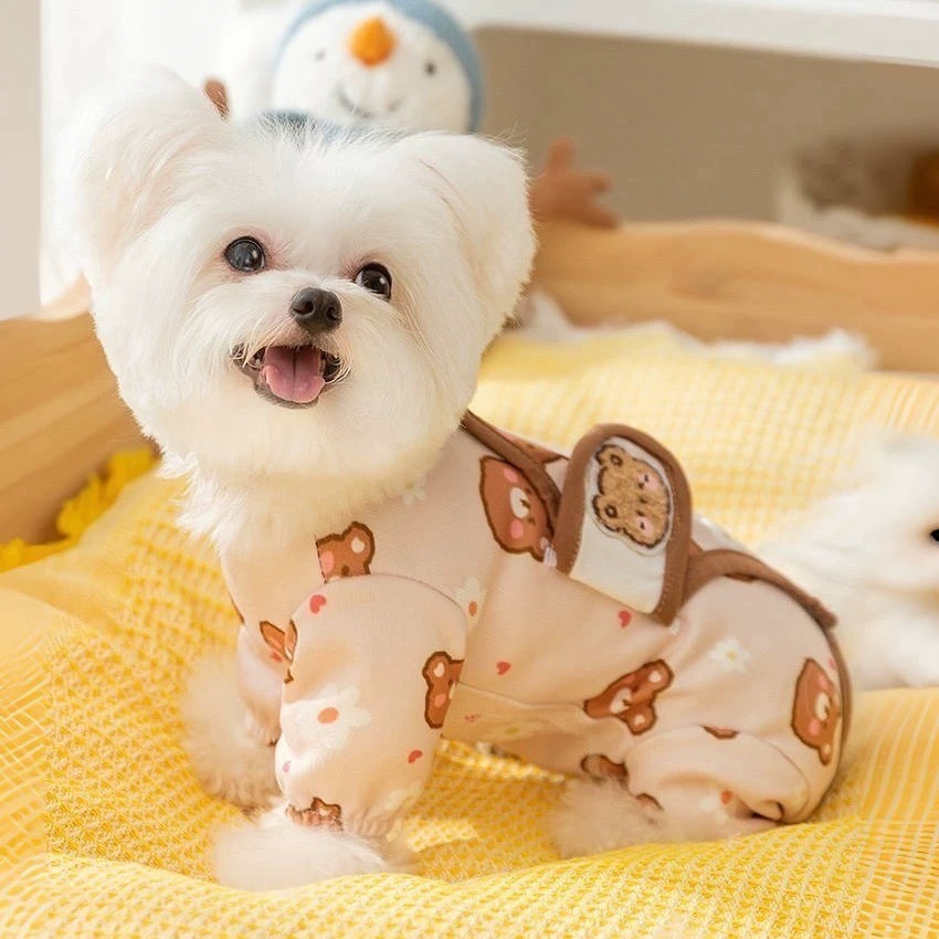 ♡【 K12 預購 】小熊/小狗包肚四腳衣-細節圖5