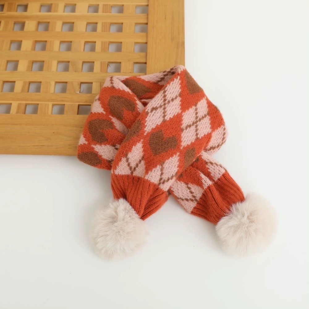 ♡【 K11 預購 】 多色愛心菱格圍巾🧣-細節圖2