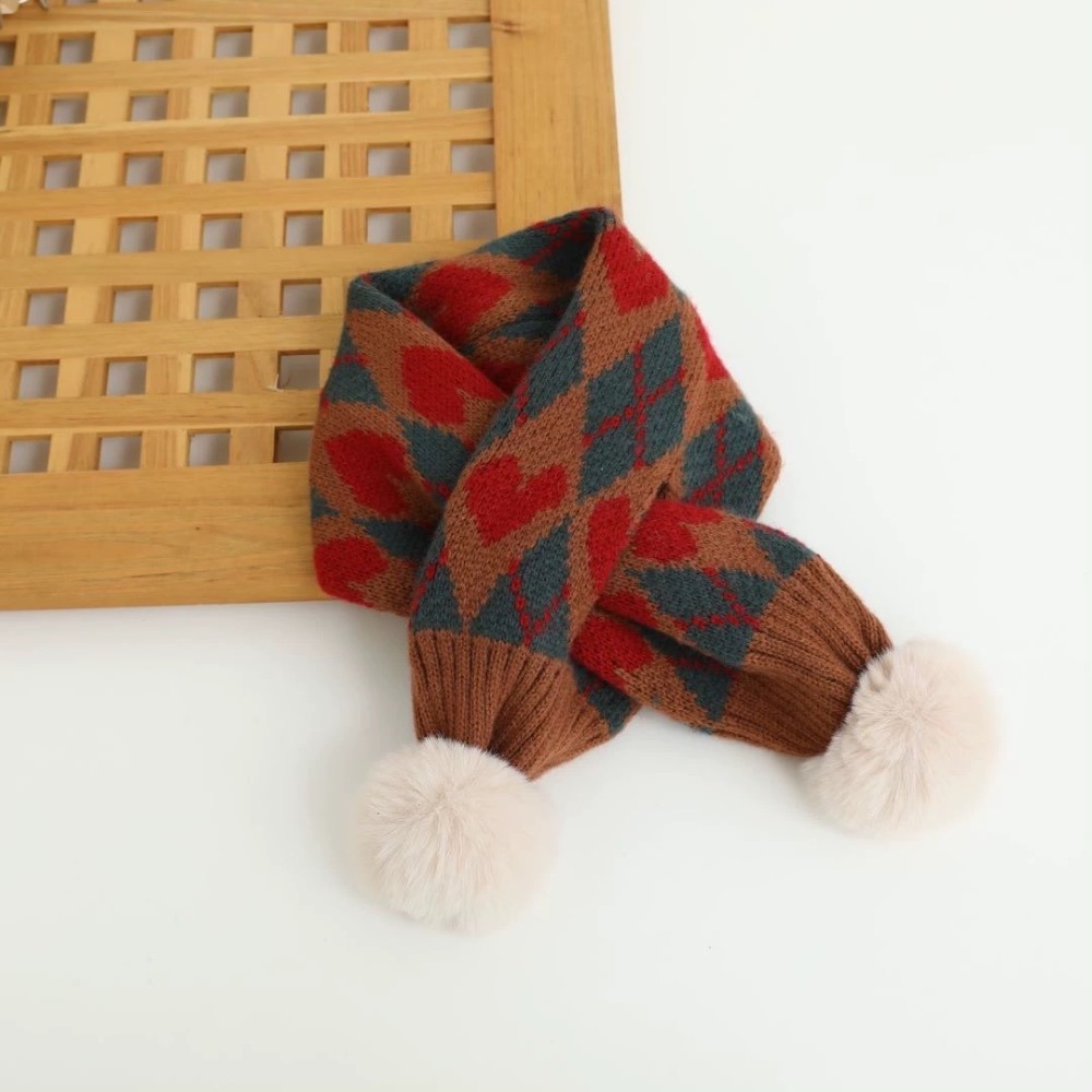 ♡【 K11 預購 】 多色愛心菱格圍巾🧣-細節圖4