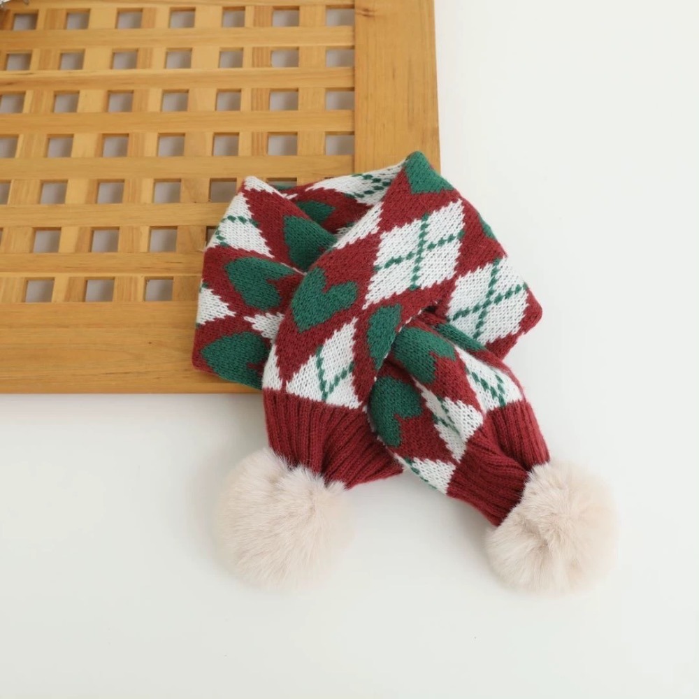 ♡【 K11 預購 】 多色愛心菱格圍巾🧣-細節圖6