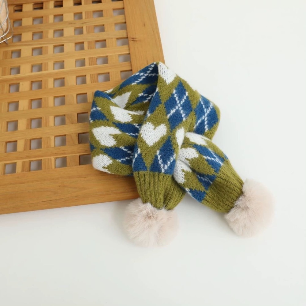 ♡【 K11 預購 】 多色愛心菱格圍巾🧣-細節圖9
