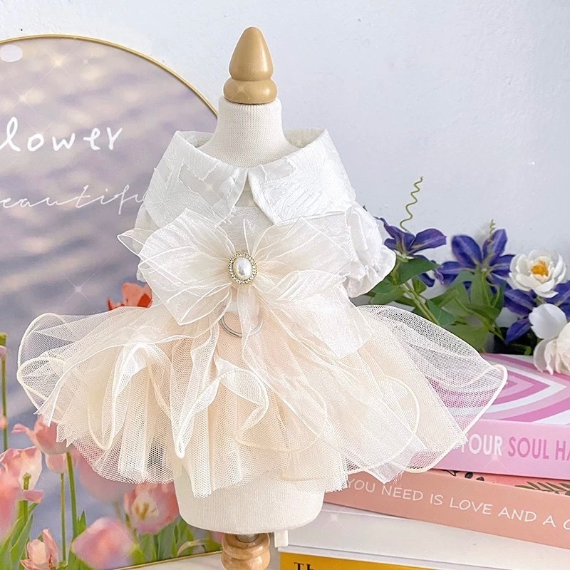 ♡【 K15 預購 】 輕婚紗系列寵物小洋裝-細節圖3