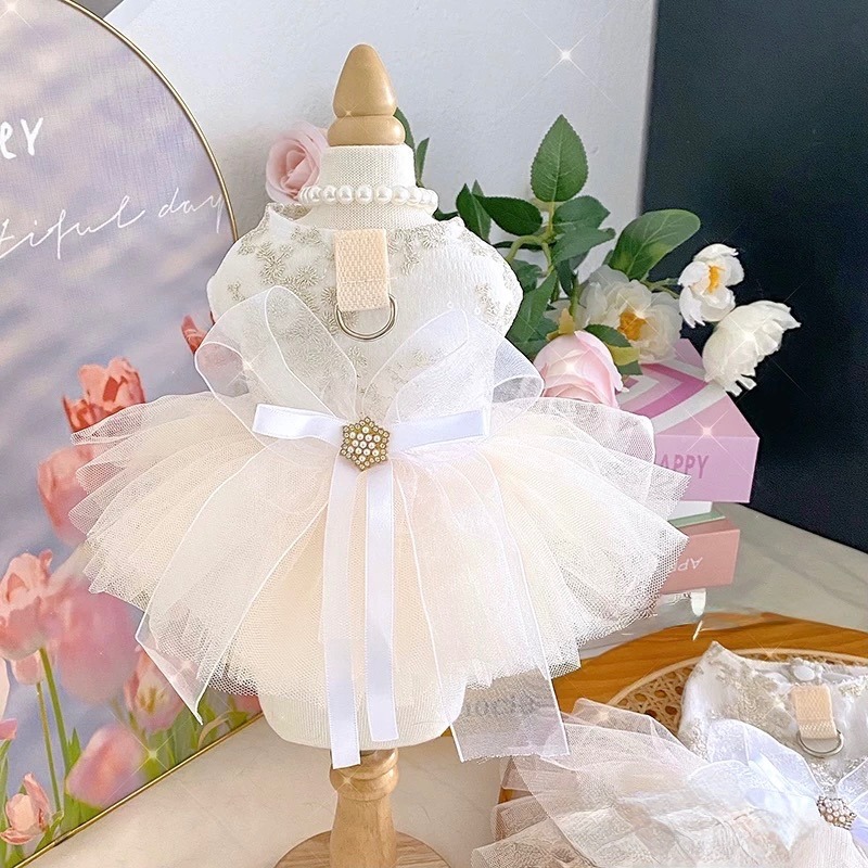 ♡【 K15 預購 】 輕婚紗系列寵物小洋裝-細節圖4