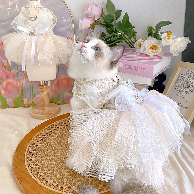♡【 K15 預購 】 輕婚紗系列寵物小洋裝-細節圖5