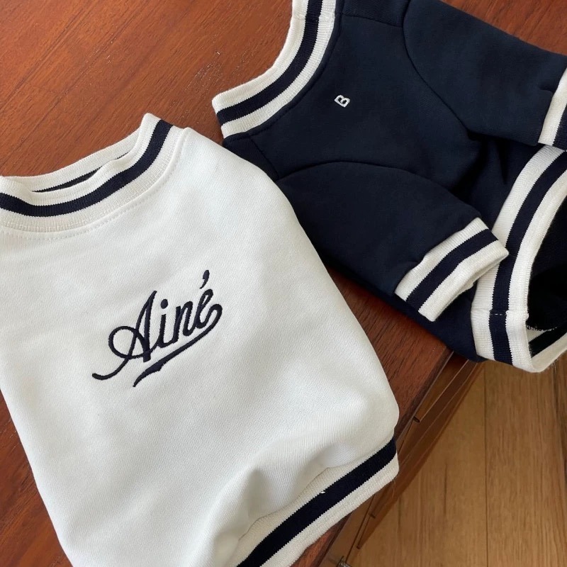 ♡【 K21 預購 】 刺繡字母B棒球條紋純棉兩腳衣-細節圖4