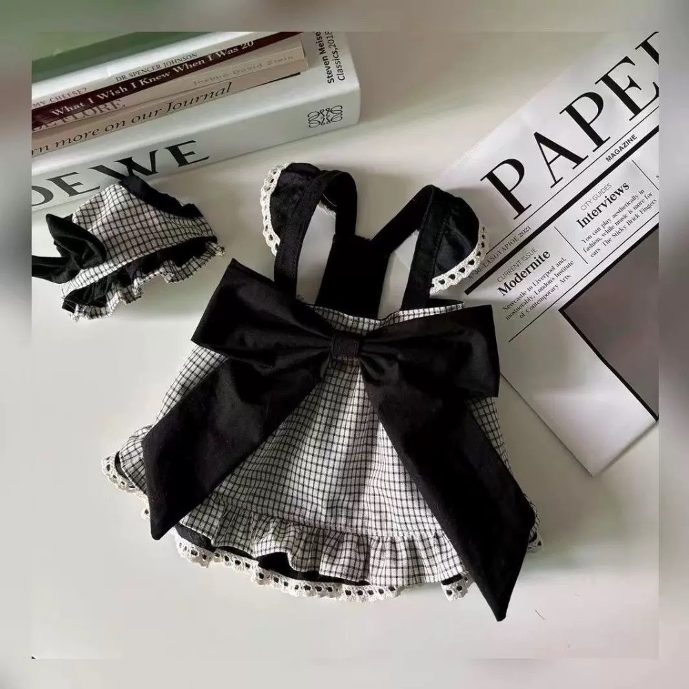 ♡【 K38 預購 】 黑白格子蕾絲裙-細節圖4