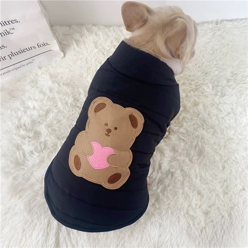 ♡【 K42 預購 】 愛心小熊防潑水面料保暖背心 法鬥友善款-細節圖4