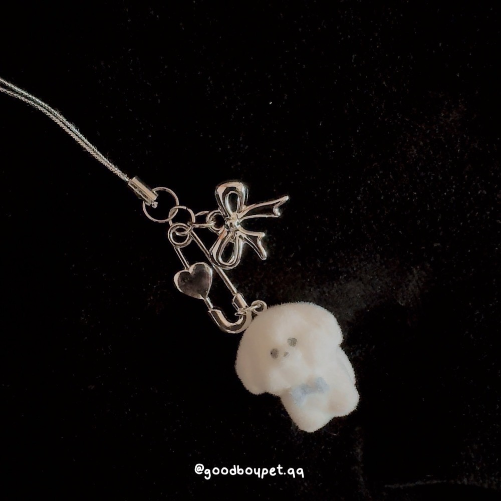 ~~無法抗拒~~白色🤍可愛植絨小狗 ♡⃛⋆⁺ —— 吊飾系列-細節圖2