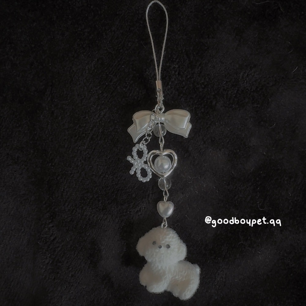 ~~無法抗拒~~白色🤍可愛植絨小狗 ♡⃛⋆⁺ —— 吊飾系列-細節圖3