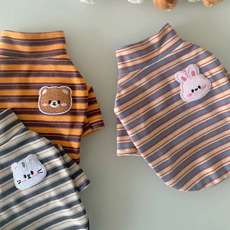 ♡【 L08 預購 】 動物家族布標復古條紋兩腳衣-細節圖4