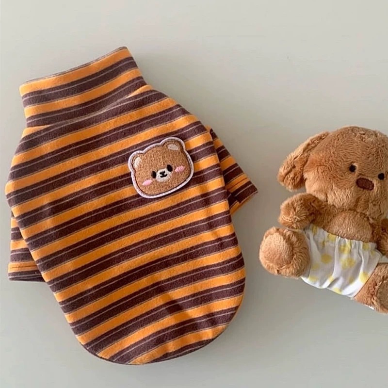 ♡【 L08 預購 】 動物家族布標復古條紋兩腳衣-細節圖5