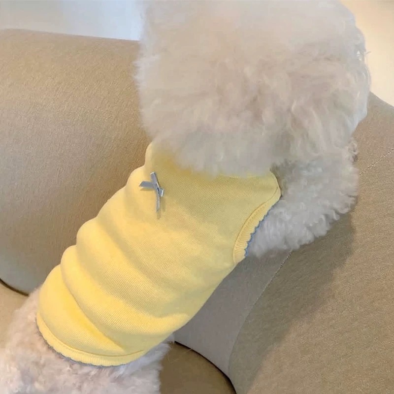 ♡【 L09 預購 】 簡約小蝴蝶結兩色背心-細節圖2