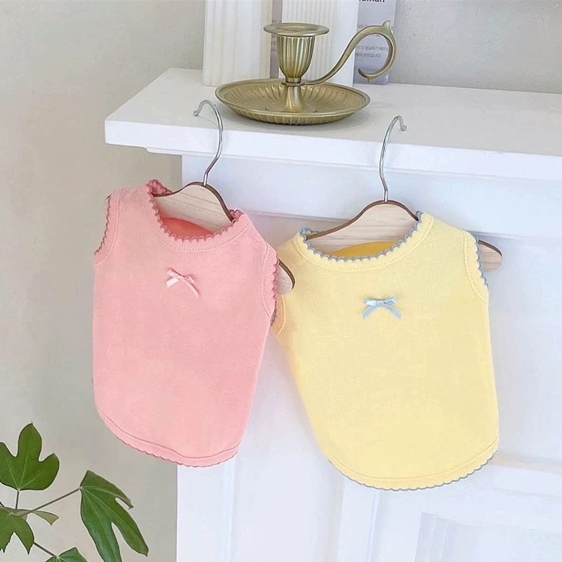 ♡【 L09 預購 】 簡約小蝴蝶結兩色背心-細節圖3