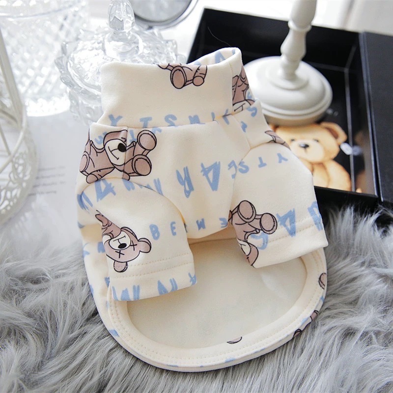 ♡【 L37 現貨+預購 】 嬰兒棉小熊高領上衣-細節圖2