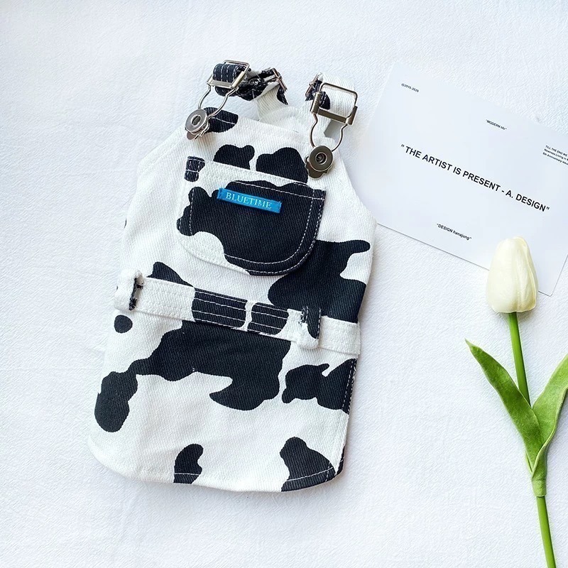 ♡【 L42 預購 】 牛牛裝背帶褲/背帶裙 寵物漁夫帽 可穿至大狗.ᐟ.ᐟ.ᐟ ⋆-細節圖2