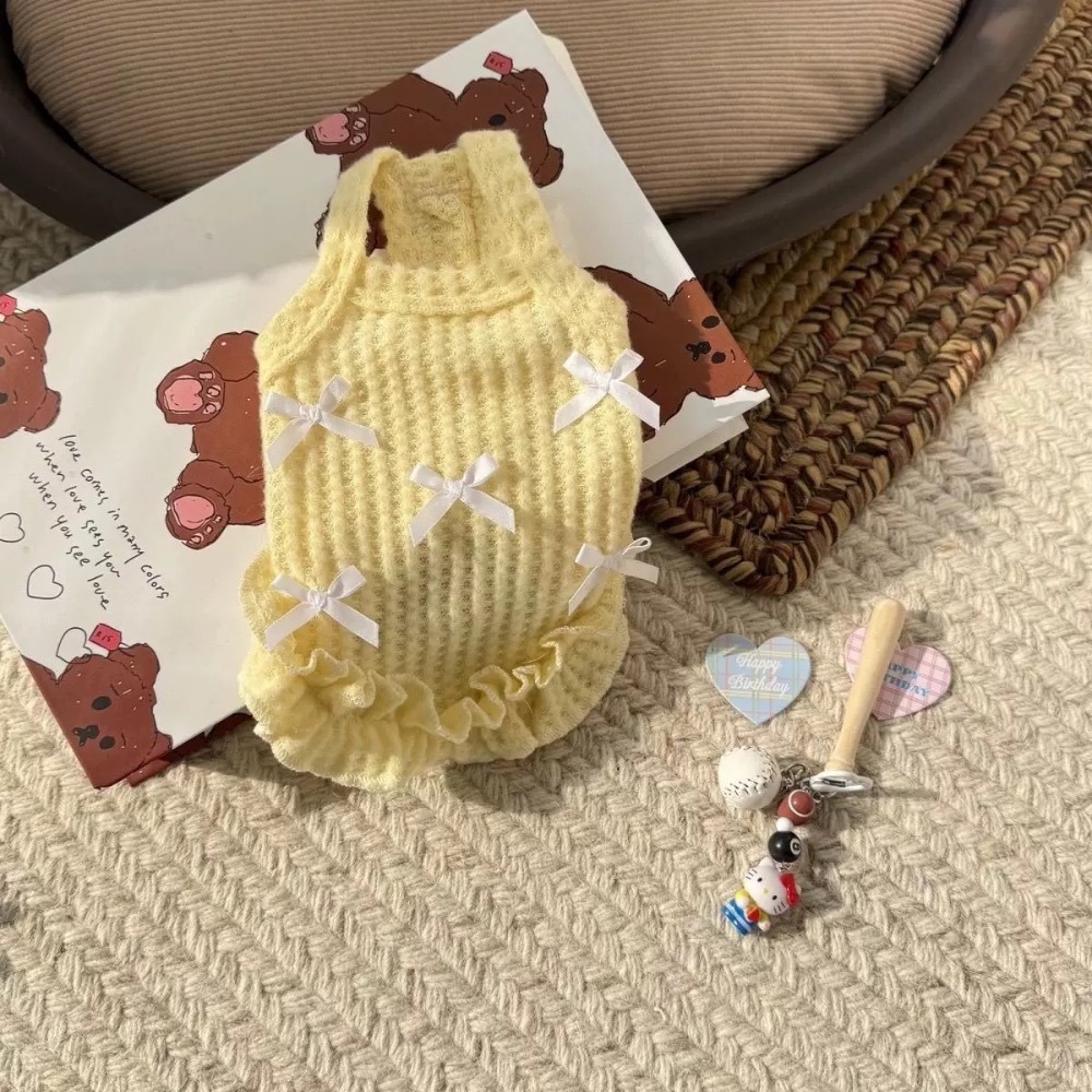 ♡【 L71 預購 】  緞帶蝴蝶結波波捲背心-細節圖3