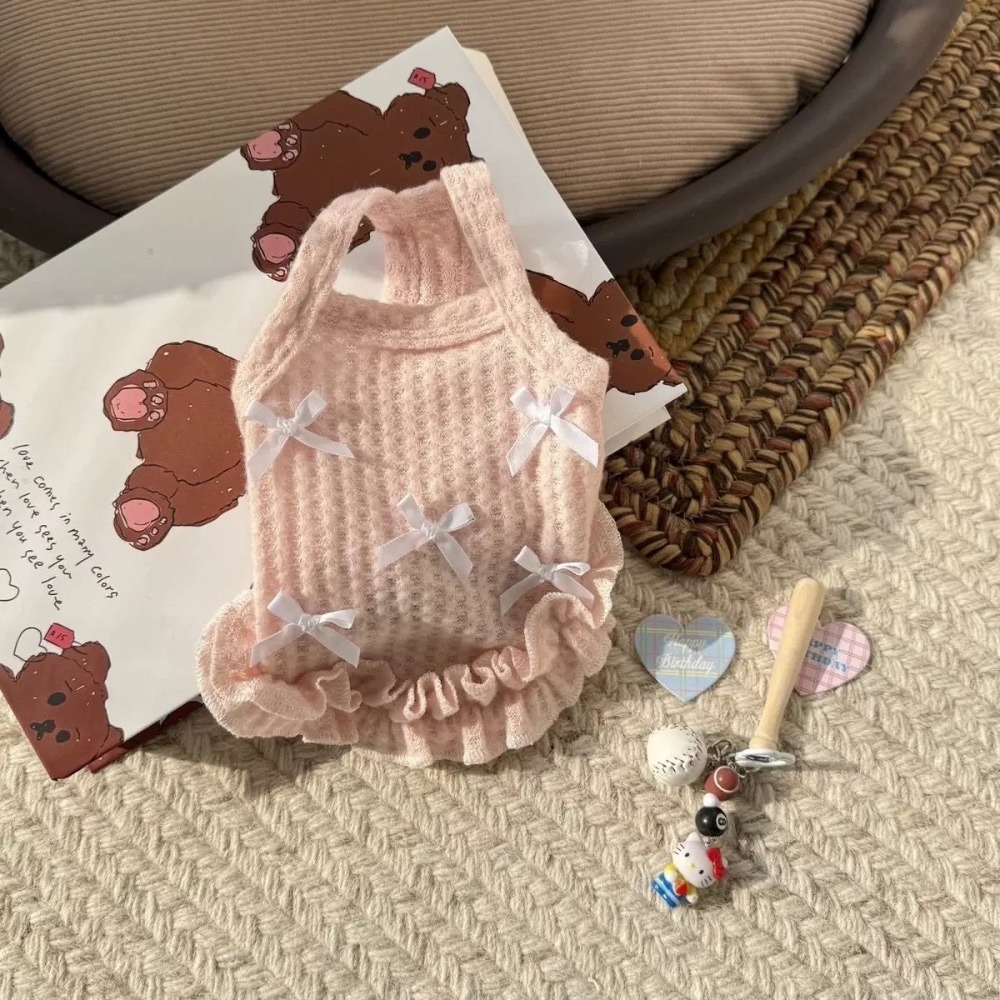 ♡【 L71 預購 】  緞帶蝴蝶結波波捲背心-細節圖5