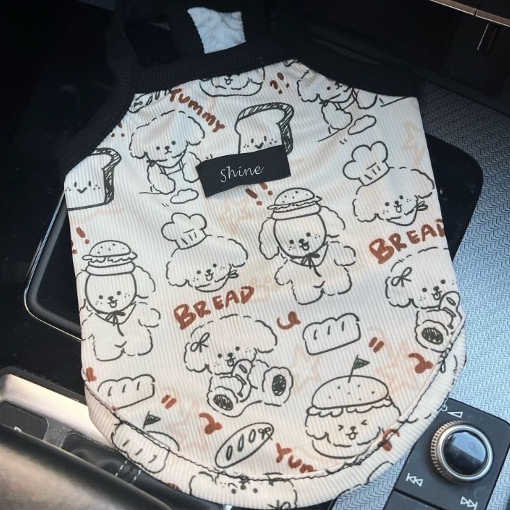 ♡【 L84 現貨+預購 】 麵包小狗/臘腸狗狗印花涼感衣 彈力大-細節圖3