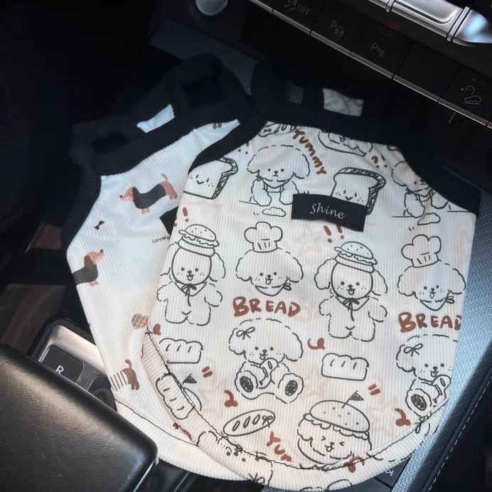 ♡【 L84 現貨+預購 】 麵包小狗/臘腸狗狗印花涼感衣 彈力大-細節圖4