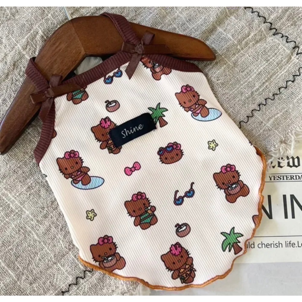 ♡【 L85 現貨+預購 】 KITTY凱蒂貓/烤焦kitty系列蝴蝶結涼感衣 涼涼衣 彈力大-細節圖2