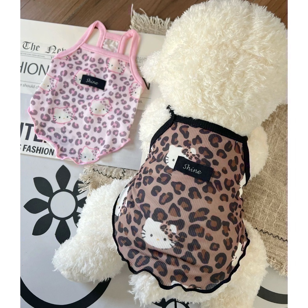 ♡【 L94 預購 】 KITTY凱蒂貓豹紋系列涼感衣 涼涼衣 彈力大-細節圖2