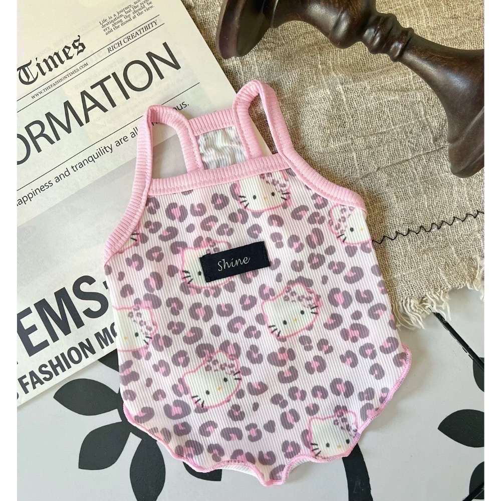 ♡【 L94 預購 】 KITTY凱蒂貓豹紋系列涼感衣 涼涼衣 彈力大-細節圖3