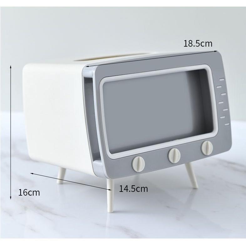 一本庄園 北歐風 復古桌面電視機造型紙巾盒 面紙盒 衛生紙盒-細節圖8