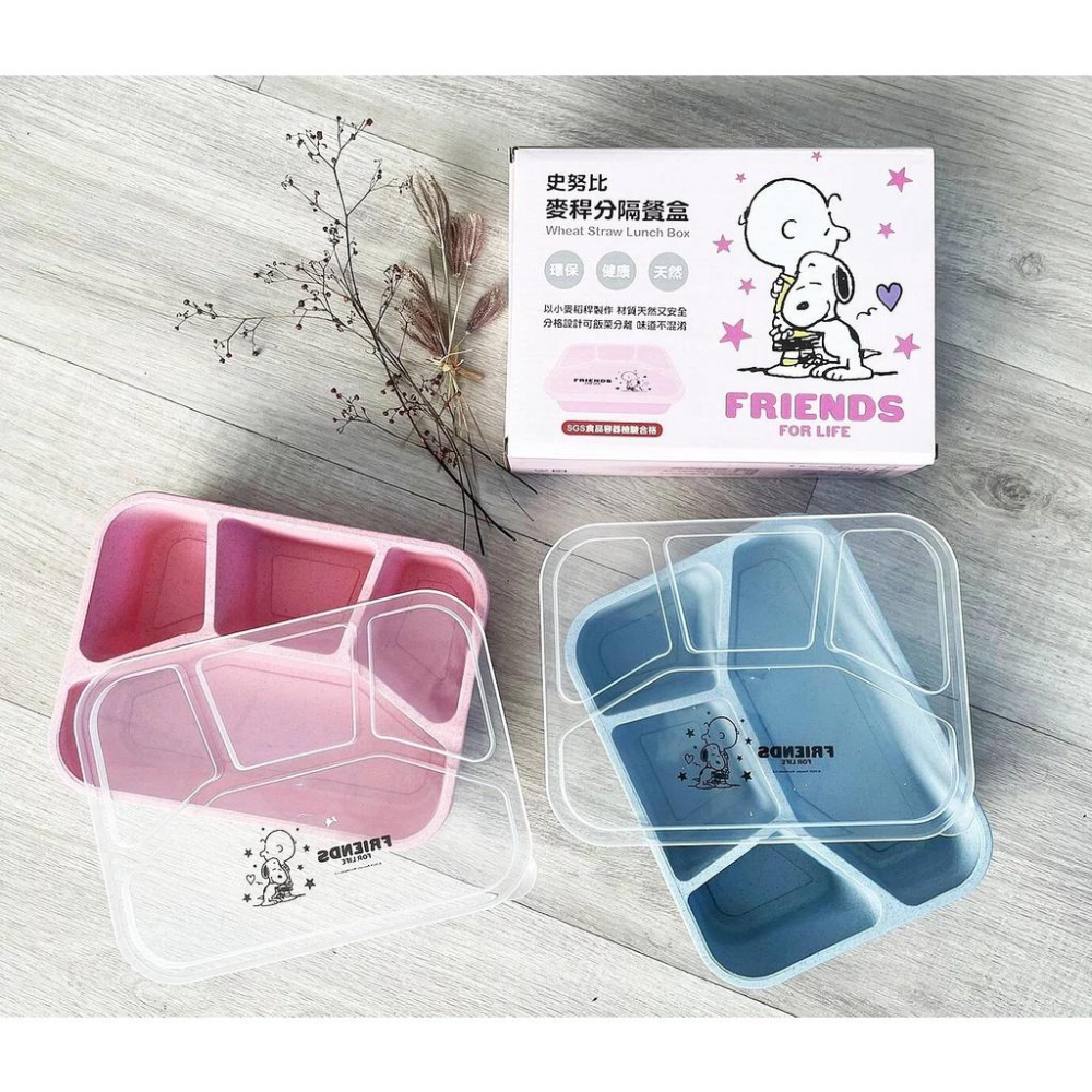 史努比 環保麥稈分隔便當盒 四格餐盤 小麥桿餐盤 分格餐盤 保鮮盒 分隔餐盤-細節圖2