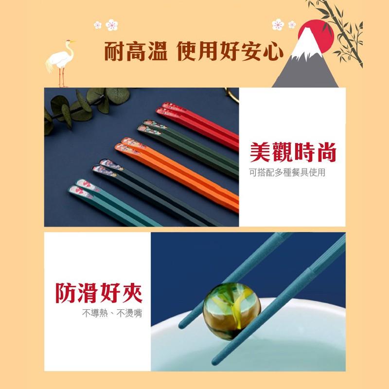【現貨】日系手繪五色合金筷(一包5雙入)24cm頂級合金筷-細節圖3