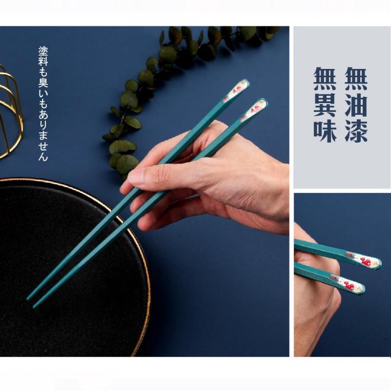 【現貨】日系手繪五色合金筷(一包5雙入)24cm頂級合金筷-細節圖5