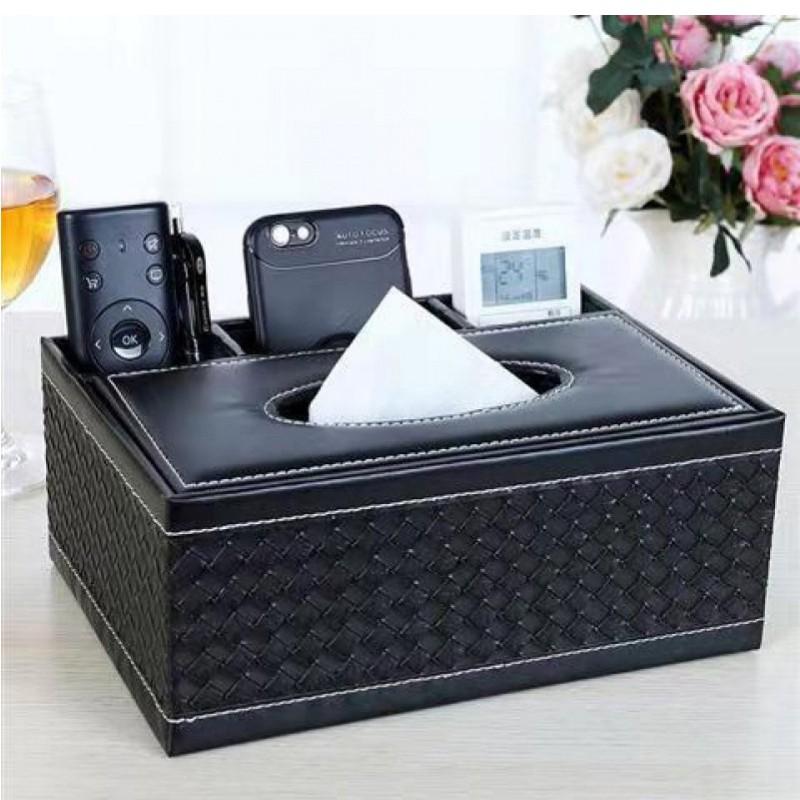 一本庄園 北歐式皮革面紙盒 皮革木胚面紙盒 皮革紙巾收納盒 遙控器收納盒 家用客廳面紙盒-細節圖5