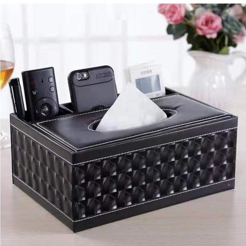 一本庄園 北歐式皮革面紙盒 皮革木胚面紙盒 皮革紙巾收納盒 遙控器收納盒 家用客廳面紙盒-細節圖6