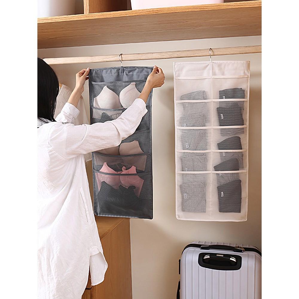 30格多用途雙面懸掛收納袋 學生宿舍內衣收納 內褲格子 衣櫃雙面收納掛袋 懸掛式收納袋 襪子收納袋 可水洗可折疊-細節圖8