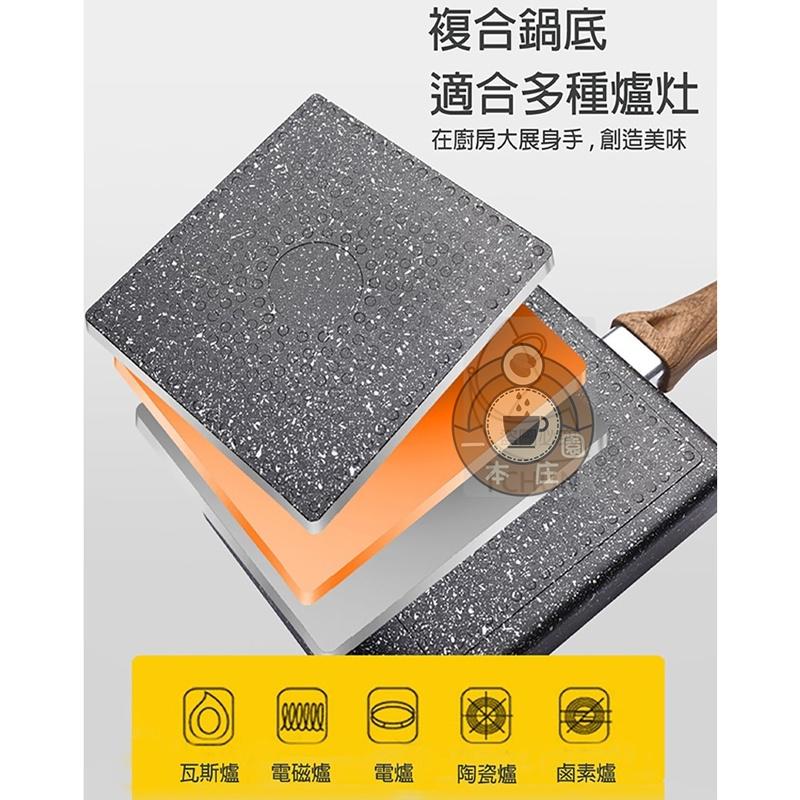 玉子燒不沾煎鍋 日式玉子燒不沾鍋  煎鍋 麥飯石玉子燒 煎蛋鍋 不粘鍋平底鍋 電磁爐可用-細節圖4