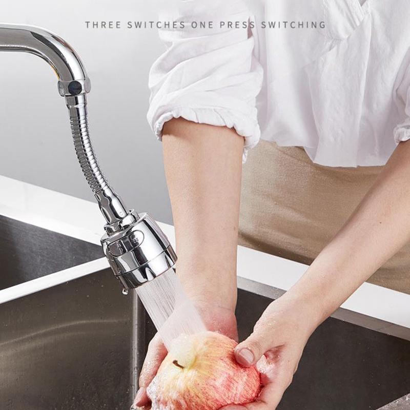 水龍頭防濺頭噴頭360度家用廚房洗菜加長節水花灑起泡延伸管 360度多功能不鏽鋼防濺水龍頭-細節圖2
