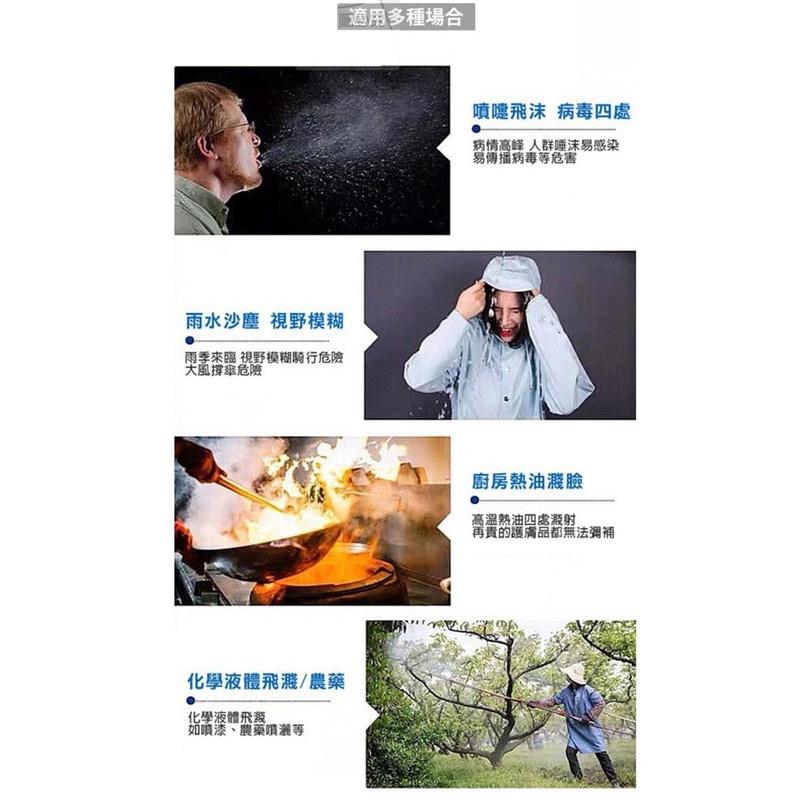 全臉防飛沫噴濺防護面罩 現貨商品 防護面罩 透明面屏罩 防灰塵 防濺罩防油口沫 防護遮罩 飛沫唾沫防護罩 防止飛沫-細節圖3