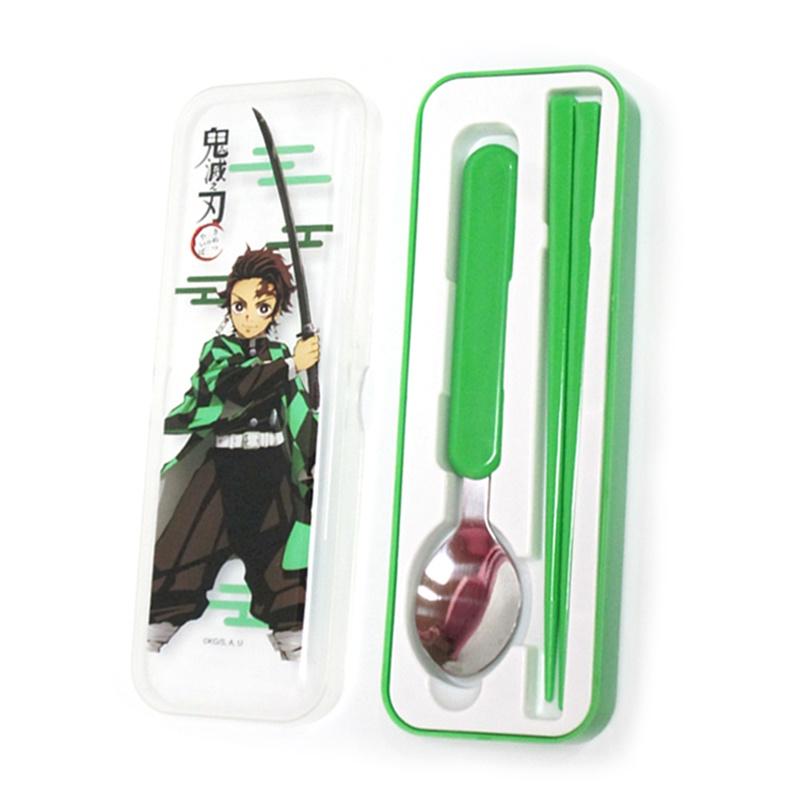 鬼滅之刃兒童餐具組 筷子湯匙 環保餐具組 炭治郎 禰豆子 兩款任選-細節圖3